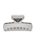 Prada triangle-logo claw clip - Silver