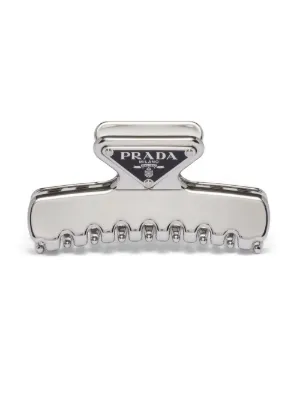 Set Of 2 Logo Hair Clips in Pink - Prada