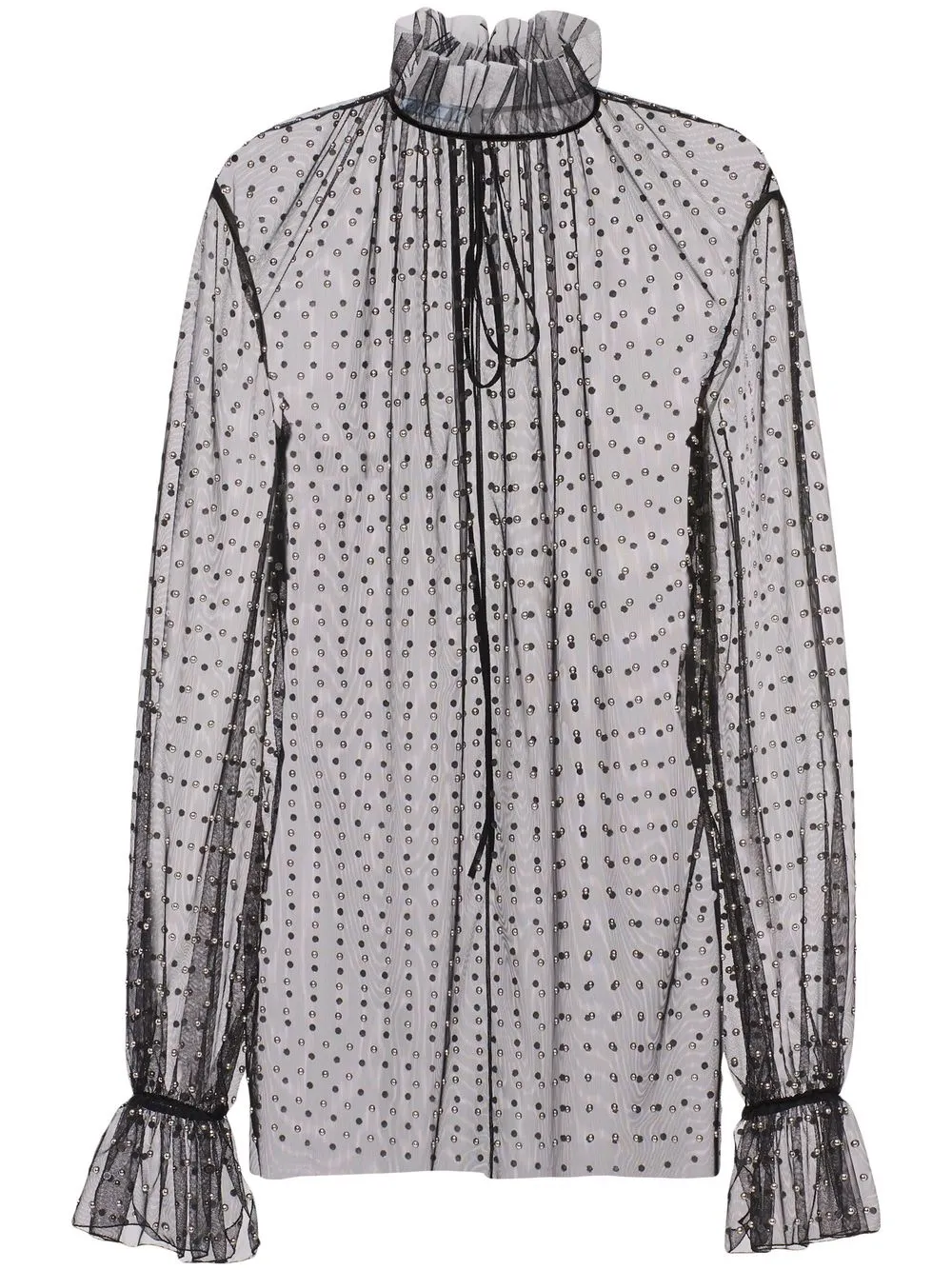 

Prada stud-embellishment tulle blouse - Black