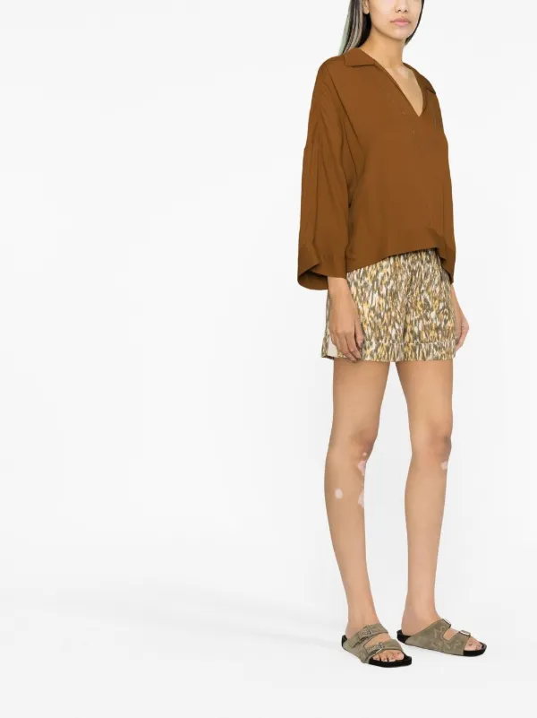 Fabiana Filippi Vネック ブラウス | ブラウン | FARFETCH JP Fabiana Filippi Vネック ブラウス | ブラウン | FARFETCH JP