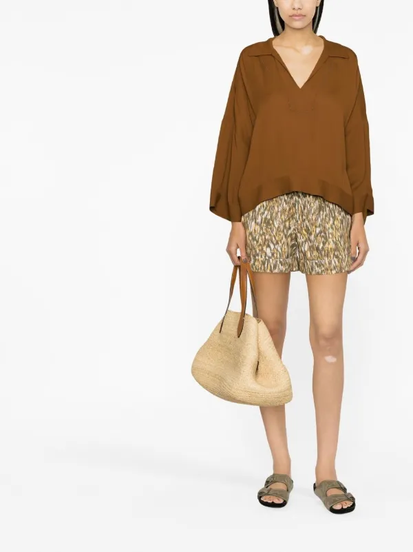 Fabiana Filippi Vネック ブラウス | ブラウン | FARFETCH JP Fabiana Filippi Vネック ブラウス | ブラウン | FARFETCH JP