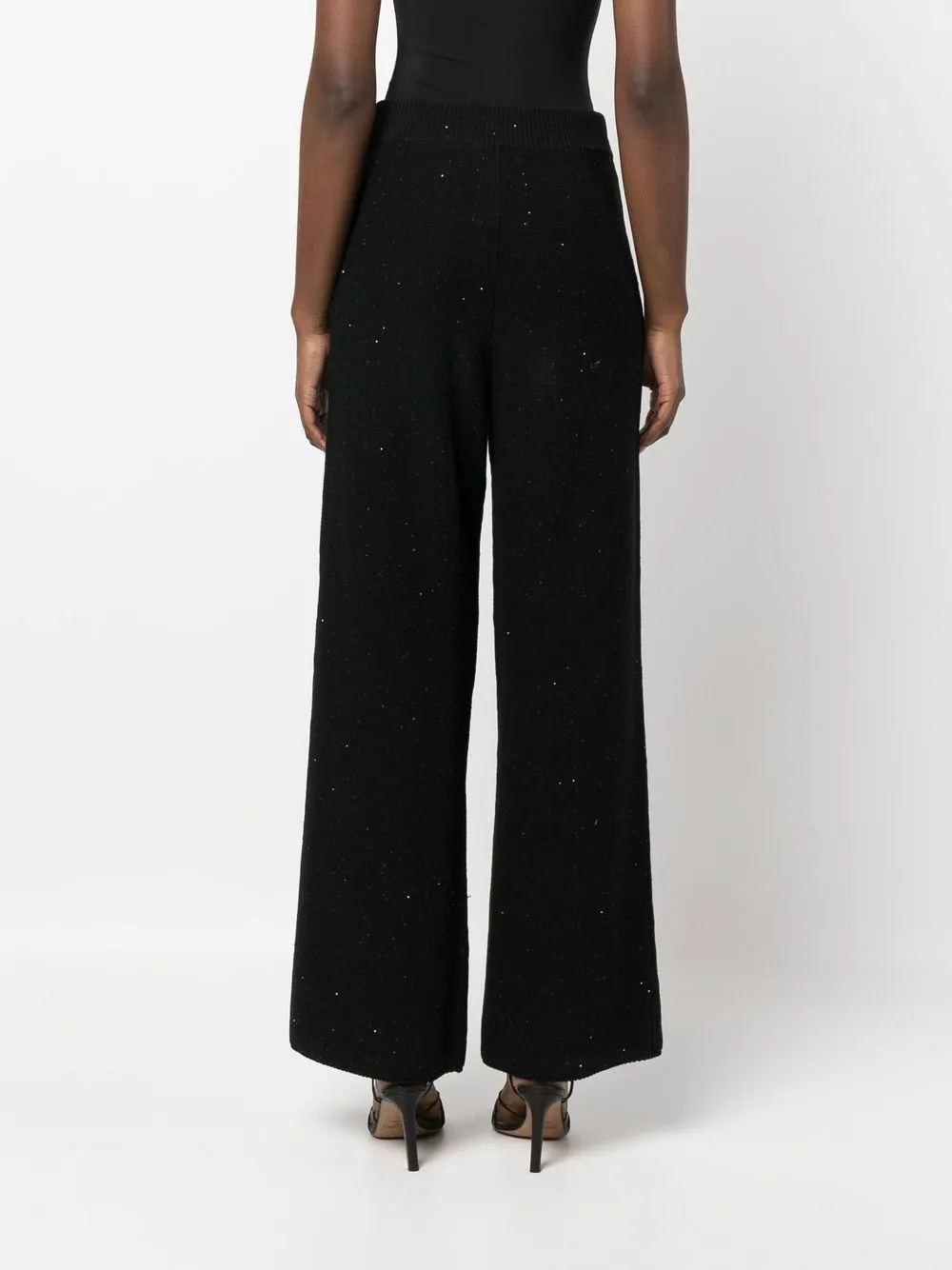 Fabiana Filippi Wide-leg Sequin-embellished Trousers In Black