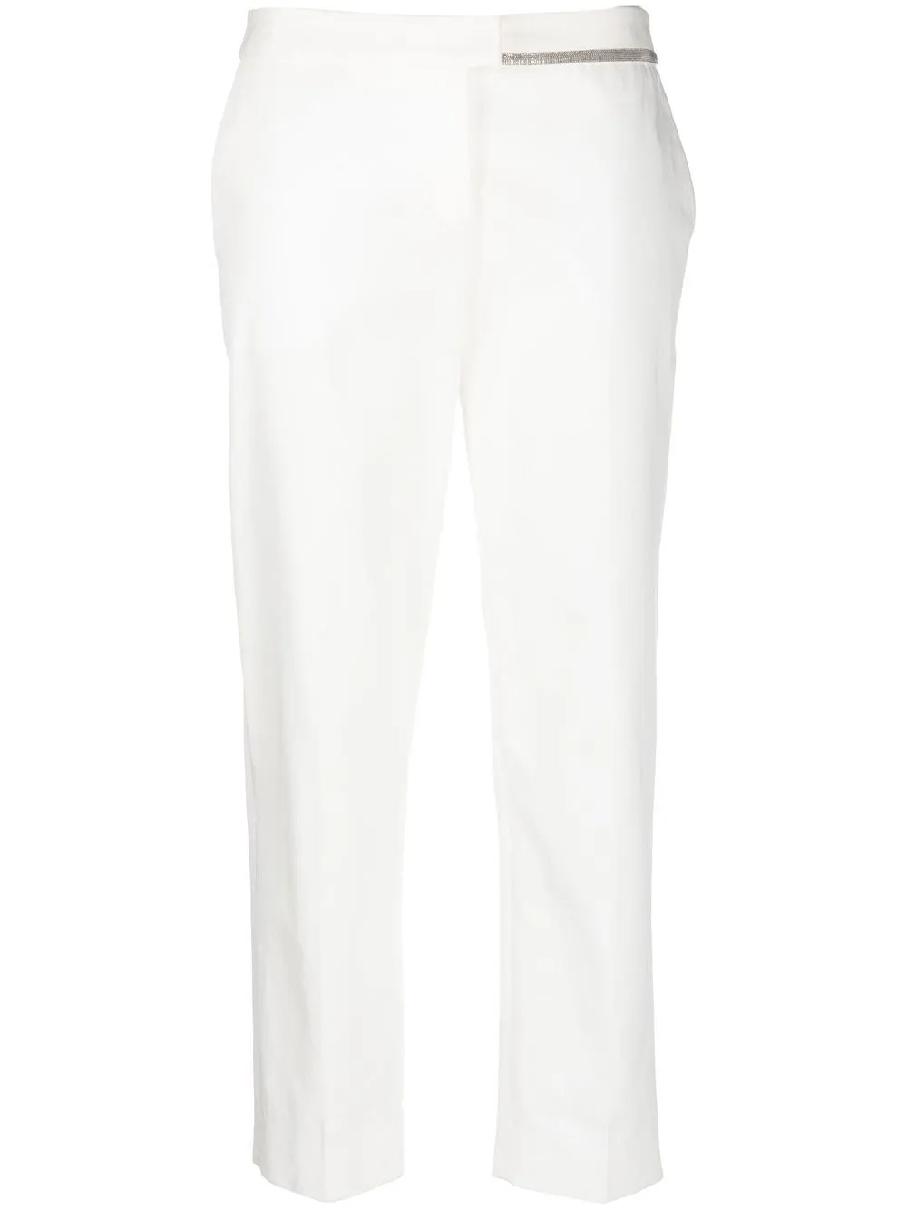 Fabiana Filippi Beaded-trim Tapered Trousers In White