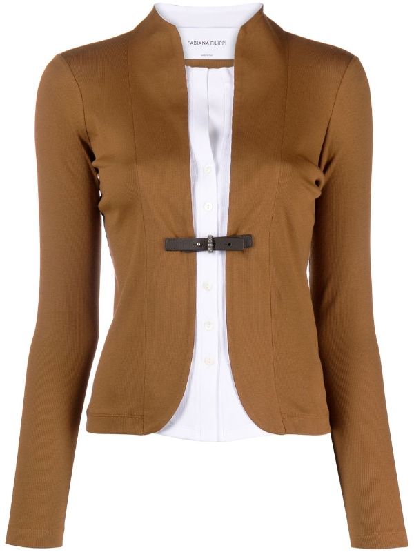 Fabiana Filippi buckle-fastened cotton-blend Jacket - Farfetch