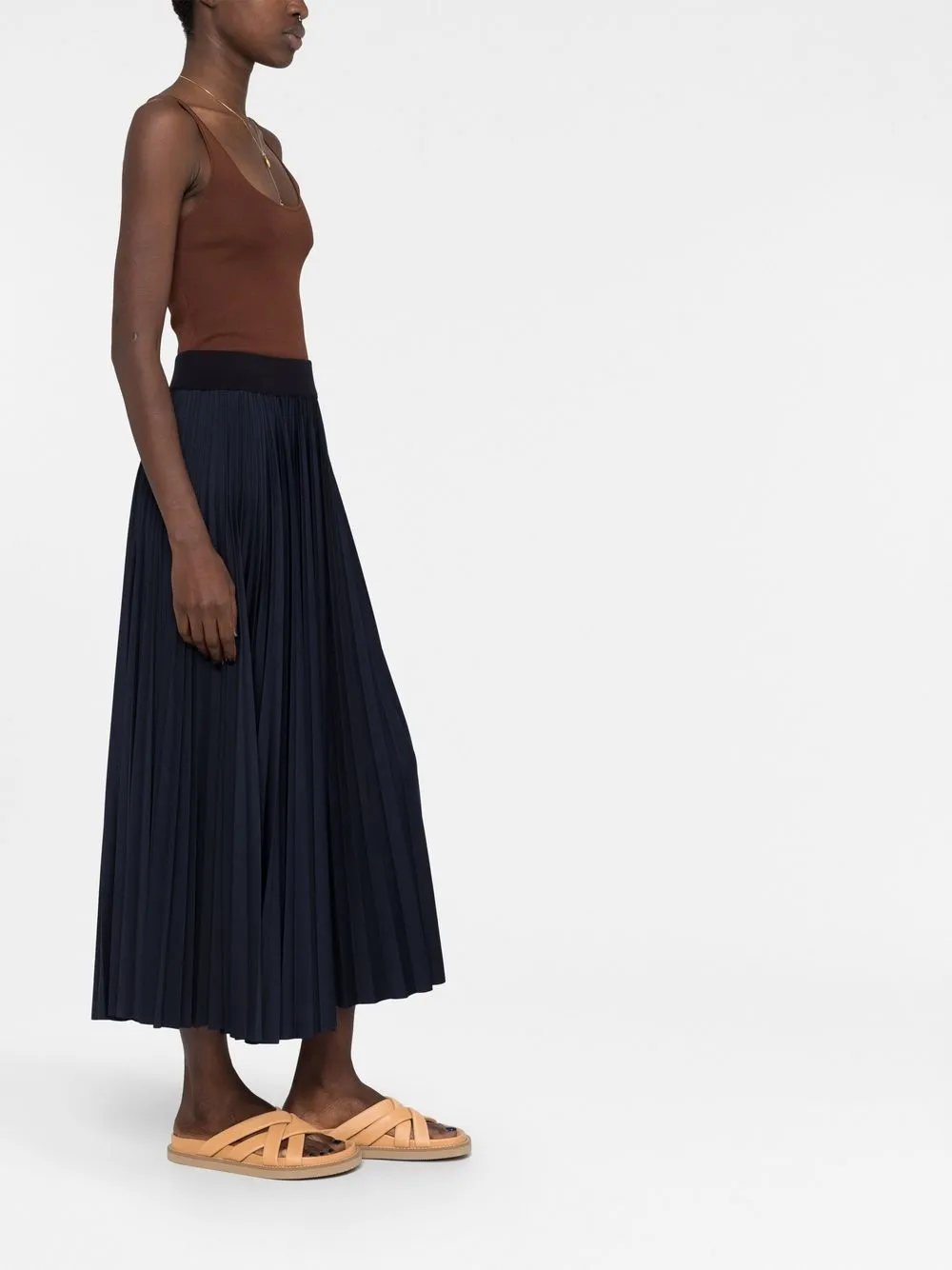 Fabiana Filippi Pleated Midi Skirt In Blue