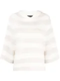 Fabiana Filippi striped cashmere hooded top - White