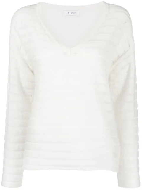 Fabiana Filippi striped V-neck knit jumper