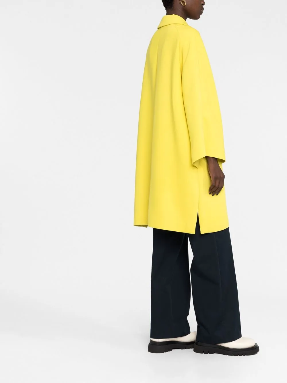 Shop Fabiana Filippi Oversized Button-up Coat In Yellow