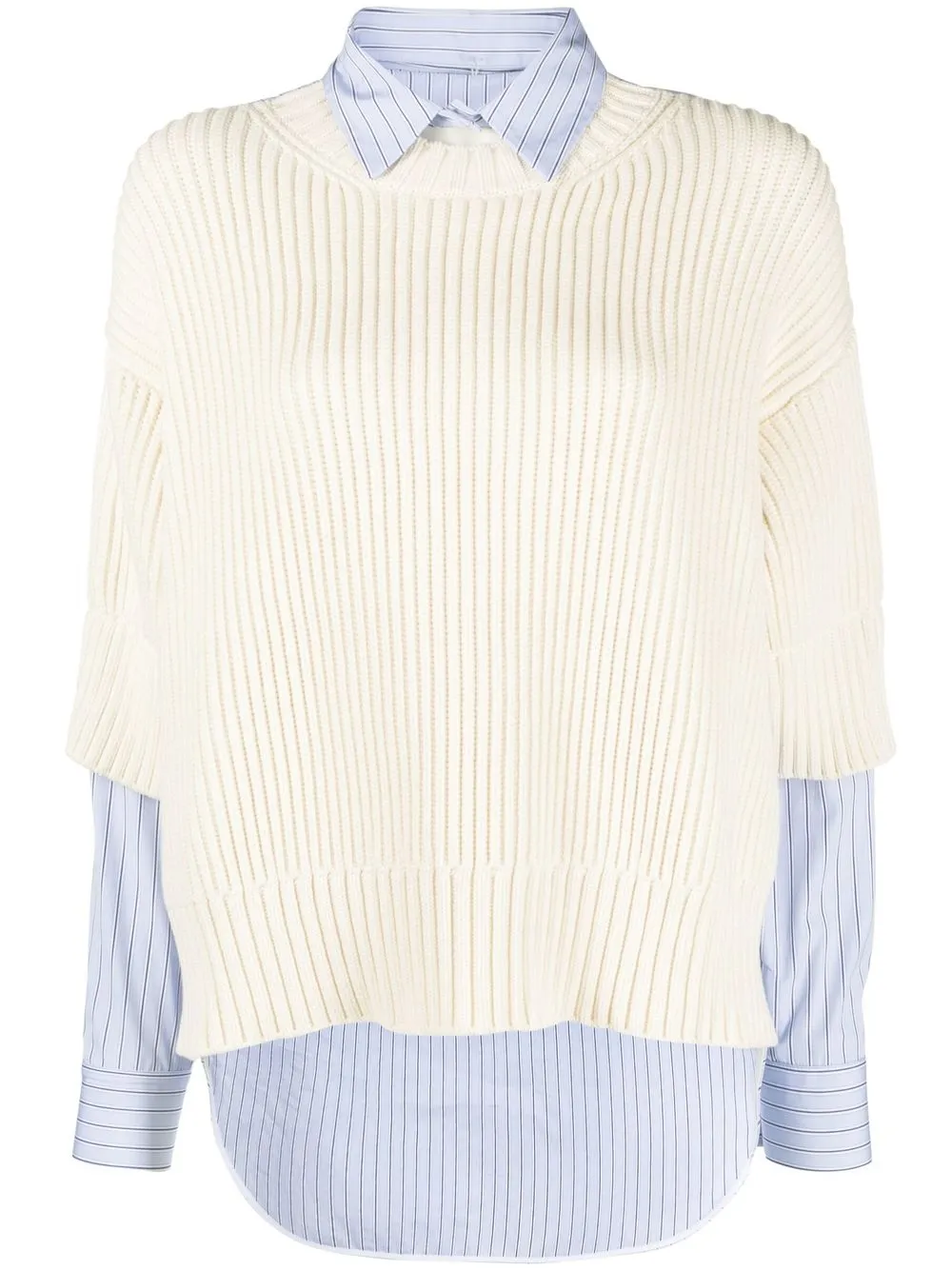 

Fabiana Filippi multi-panel long-sleeve shirt - White