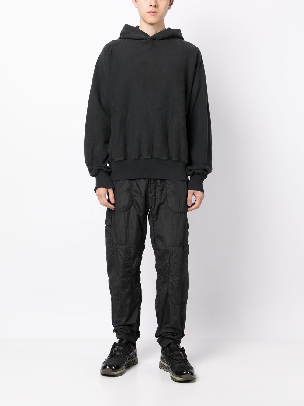 Shop Gr10k Long Sleeves Cotton Hoodie In Black