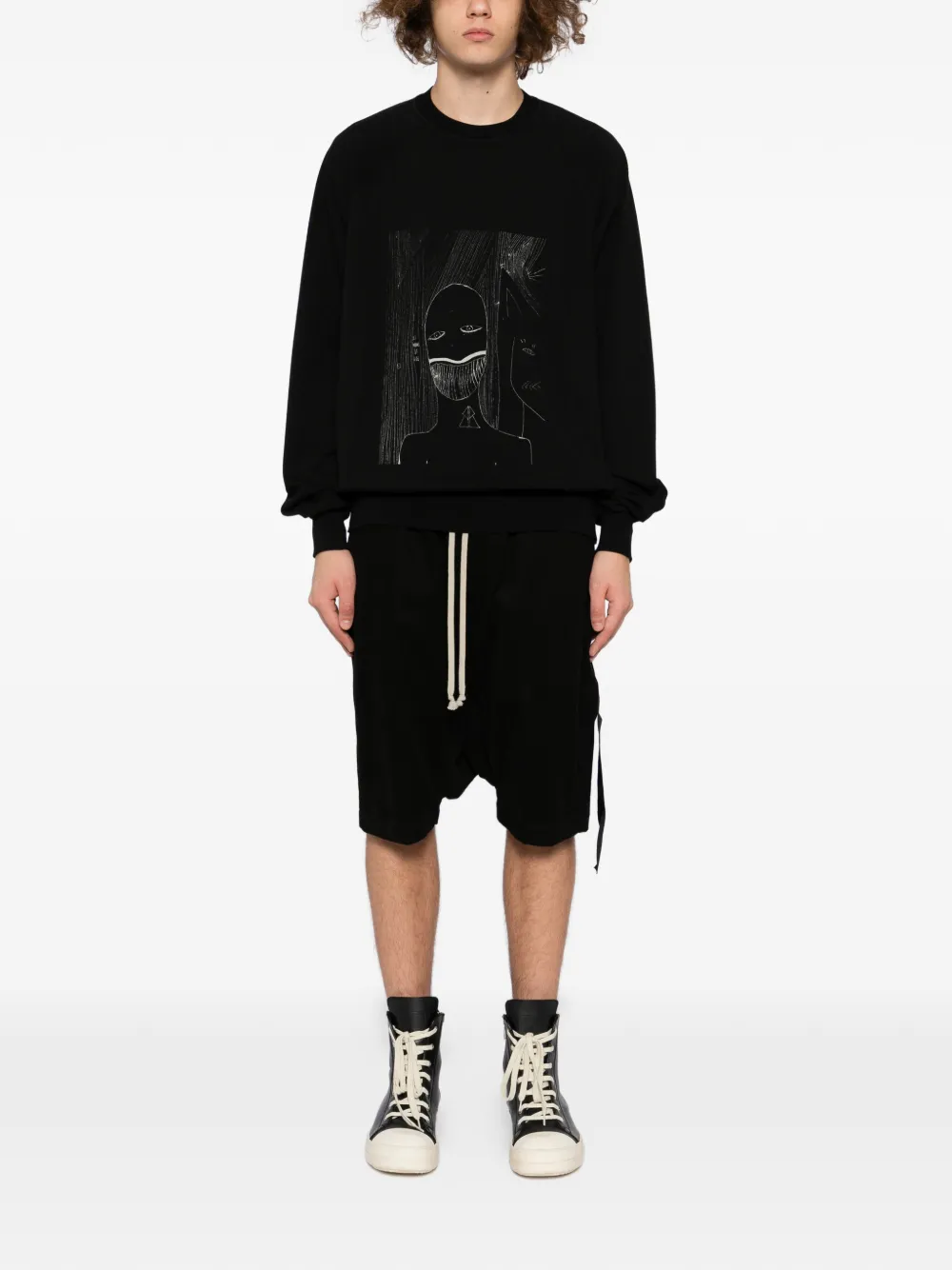 Rick Owens DRKSHDW Baseball sweatshirt - Zwart