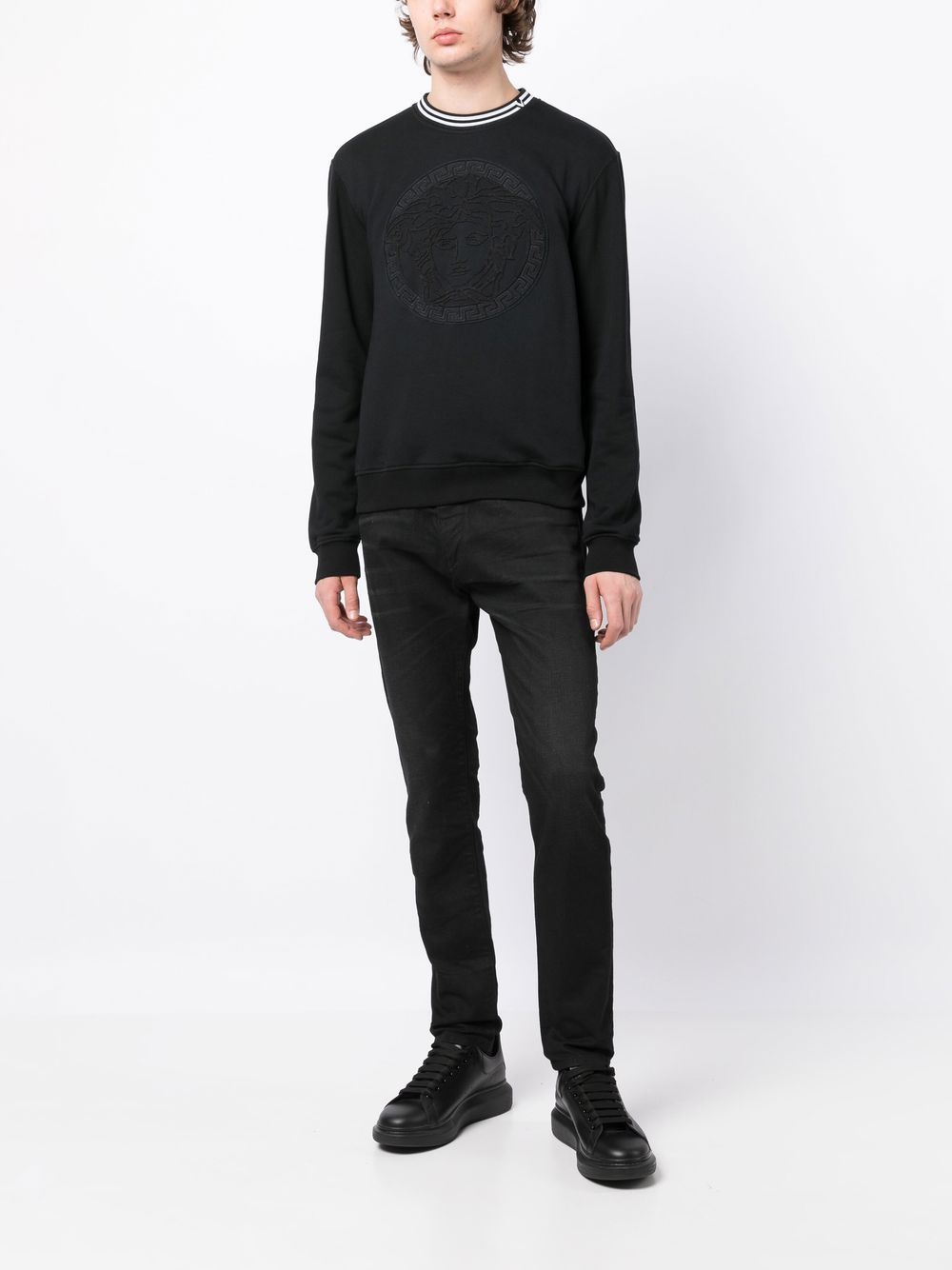 Versace Sweater met logo - Zwart