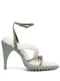 Off-White Allen shearling sandals - Green