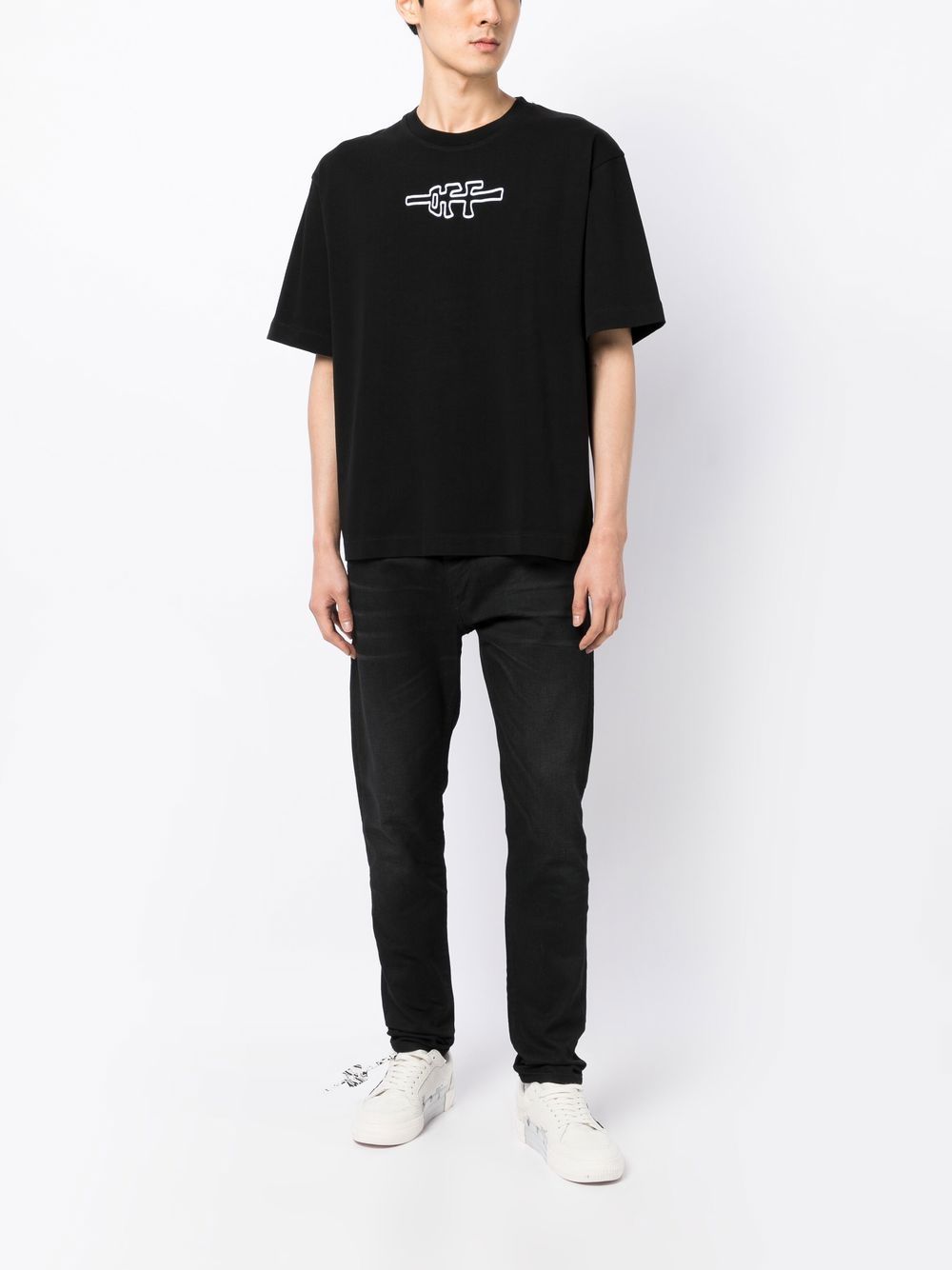 Off-White T-shirt met logoprint - Zwart