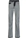 Ports V contrasting-panel detail trousers - Blue