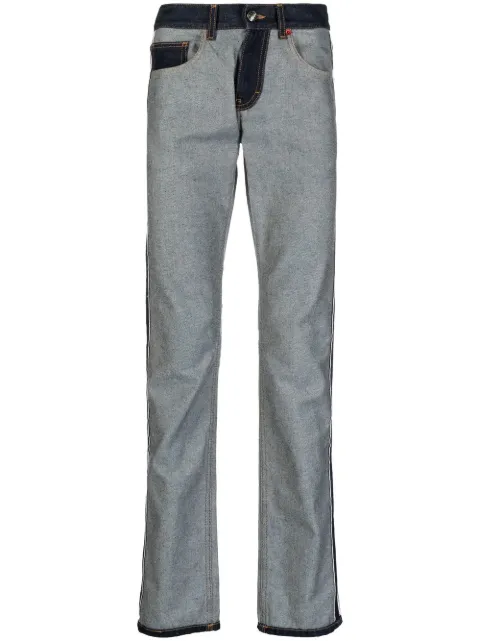 Ports V contrasting-panel detail trousers