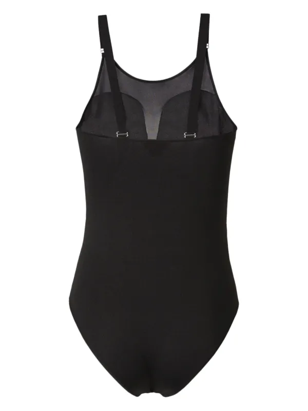 Alexander McQueen Vネック シルクボディスーツ | ブラック | FARFETCH JP