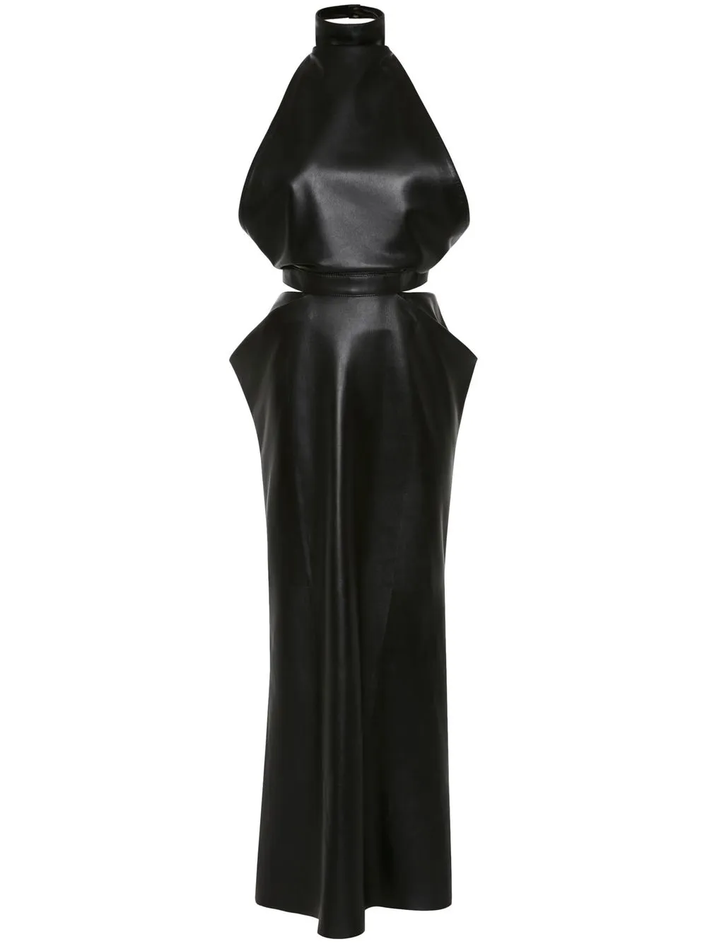 ALEXANDER MCQUEEN HALTERNECK LEATHER DRESS