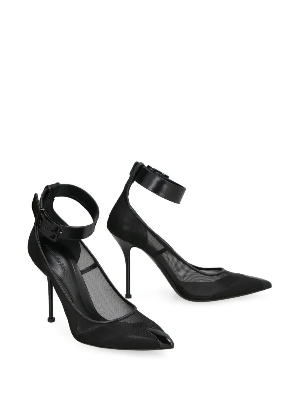 Alexander McQueen 85mm Mesh Pumps Black FARFETCH IN