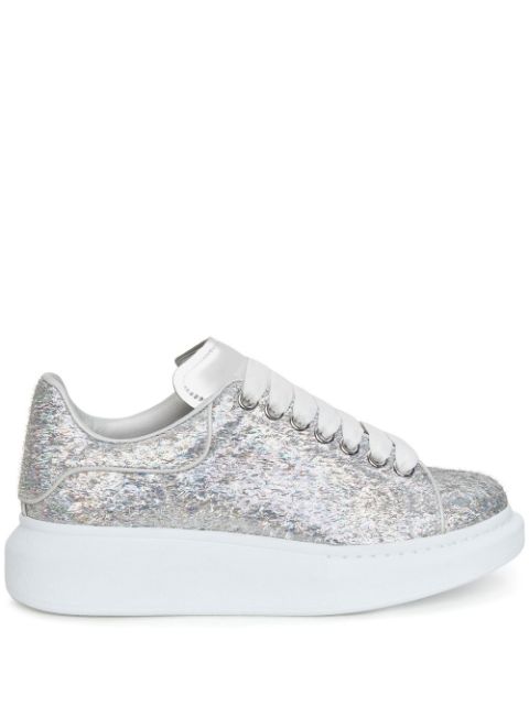 Alexander McQueen debossed-logo holographic-effect sneakers Women