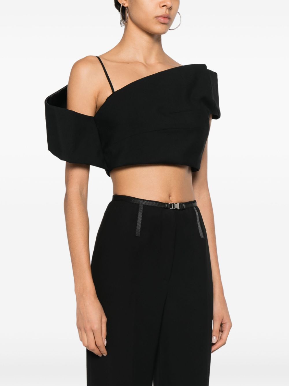 Alexander McQueen deconstructed asymmetric crop top Women