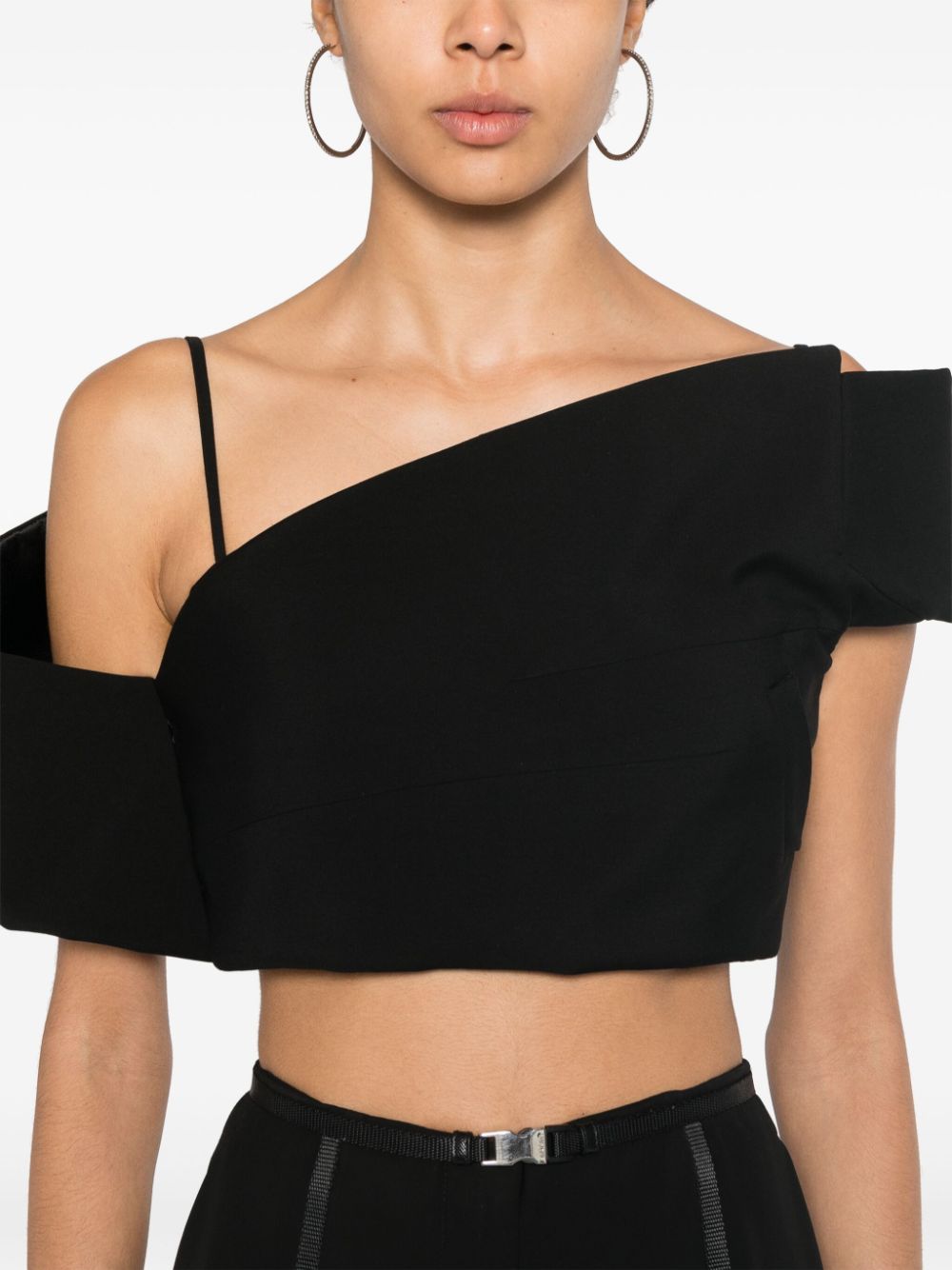 Alexander McQueen deconstructed asymmetric crop top Women