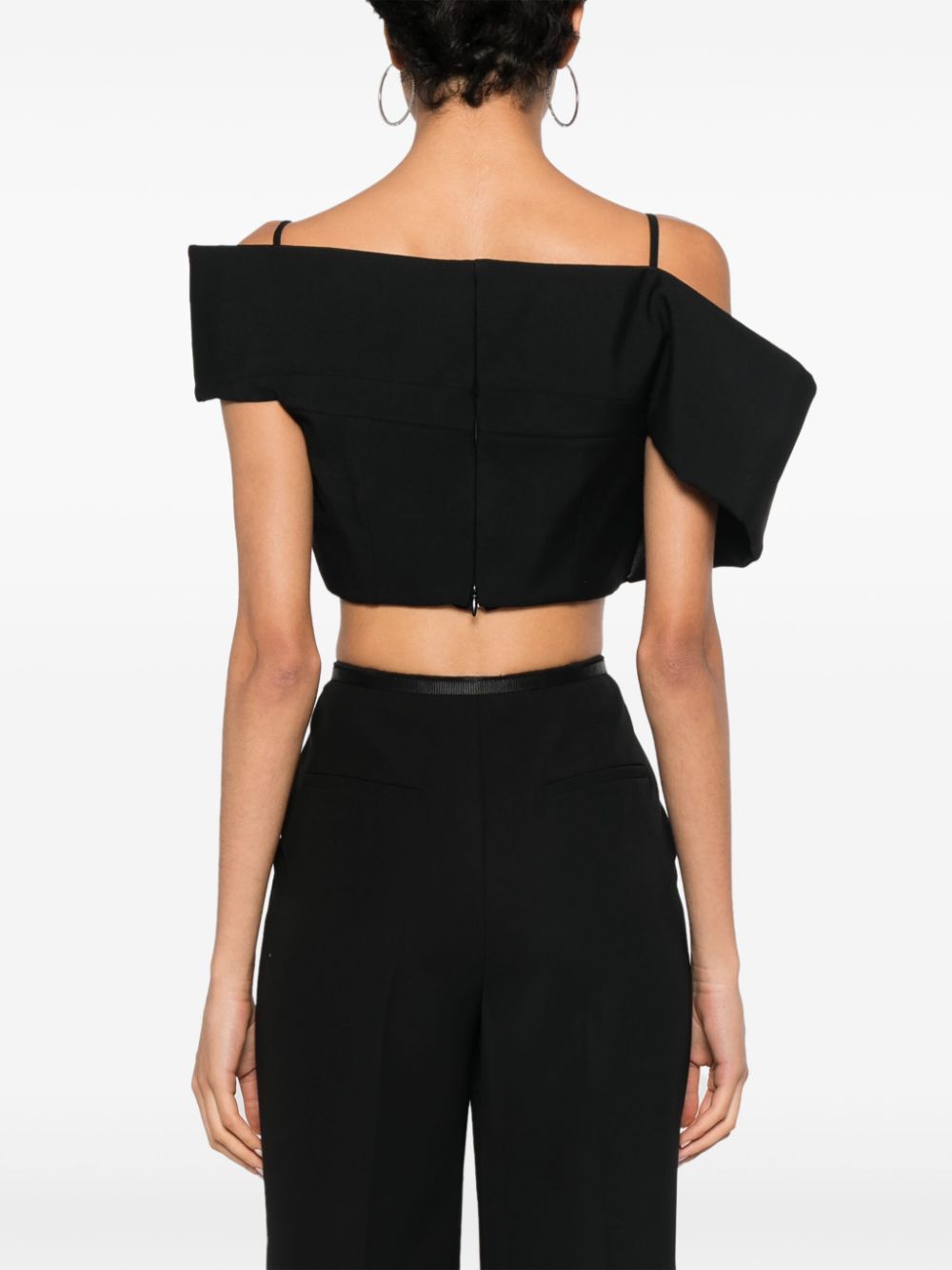 Alexander McQueen deconstructed asymmetric crop top Women