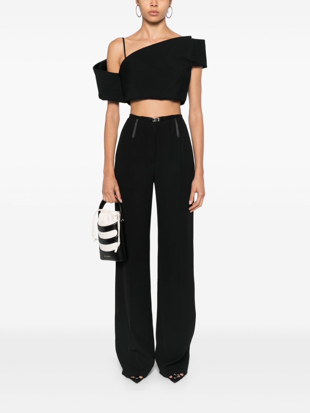 Alexander McQueen deconstructed asymmetric crop top Women