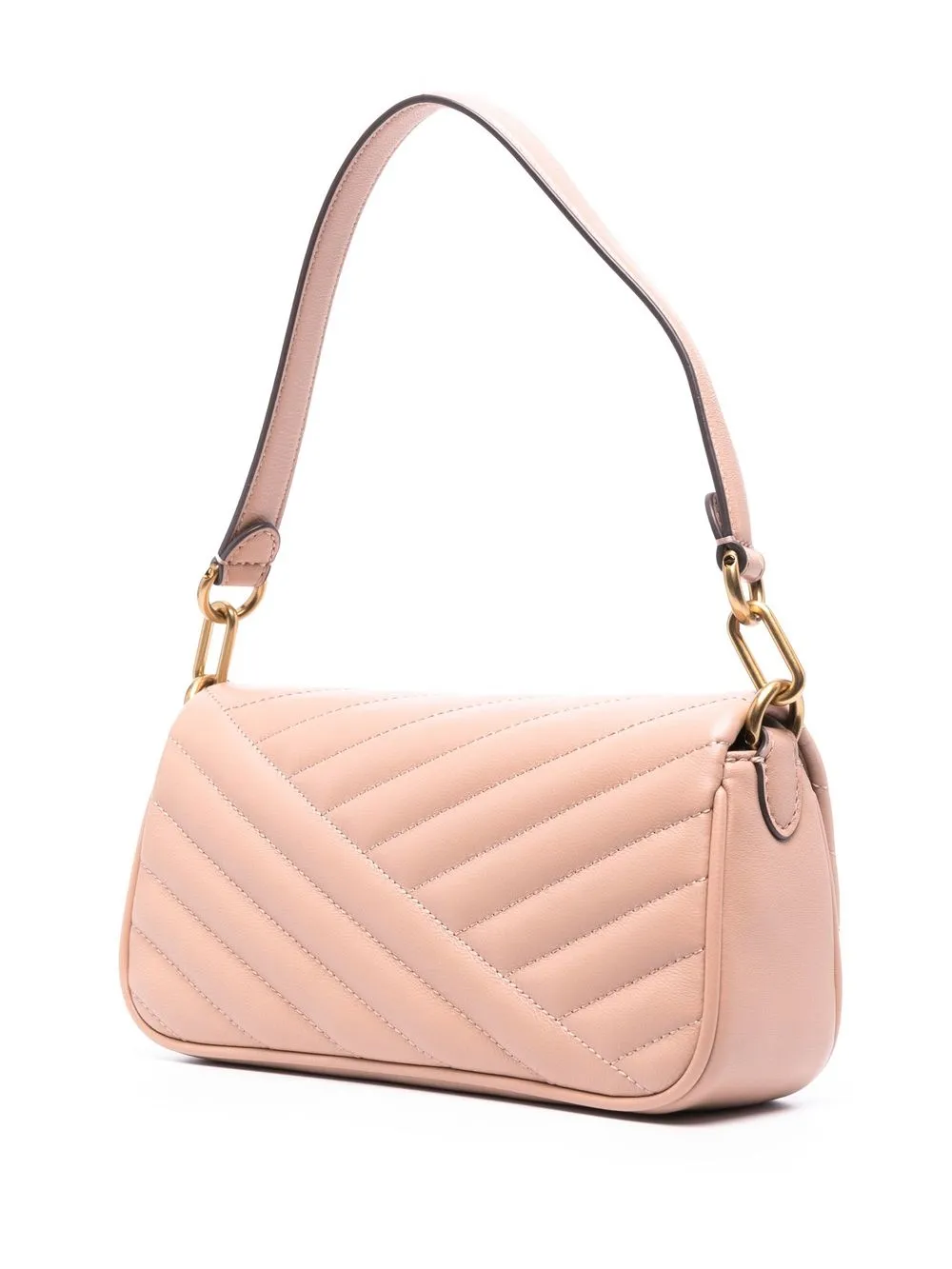 Tory Burch Logo-plaque Matelassê Shoulder Bag In Pink | ModeSens