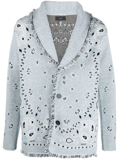Alanui Cardigan em cashmere com jacquard de bandana