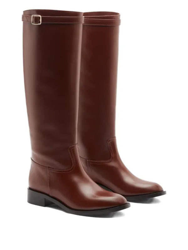 Scarosso Lauren knee-high Leather Boots | Brown | FARFETCH GE