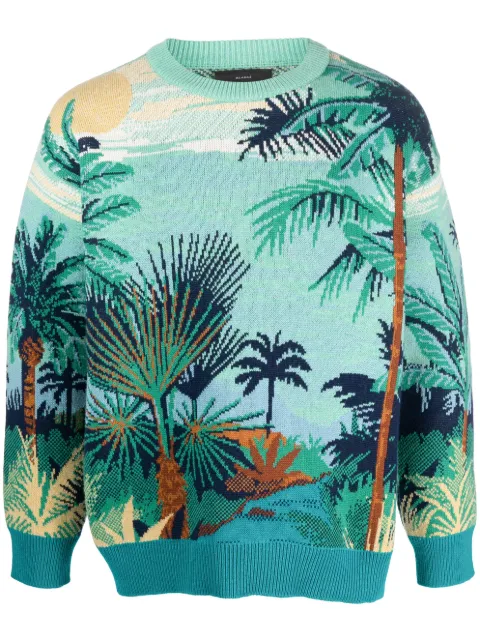 Alanui suéter con palmeras estampadas