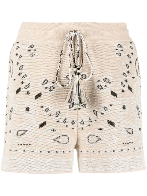 Alanui bandana-print pique shorts