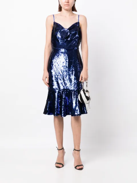 Marchesa Notte Magnolia sequin-embellished midi dress N63M3395 - 1