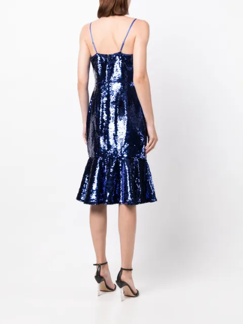 Marchesa Notte Magnolia sequin-embellished midi dress N63M3395 - 3