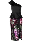 Marchesa Notte sequin-embellishment dress - Black