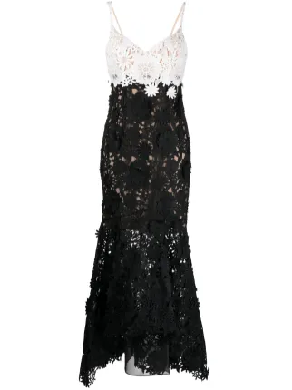 Marchesa Notte Dahlia two tone Lace Gown Farfetch