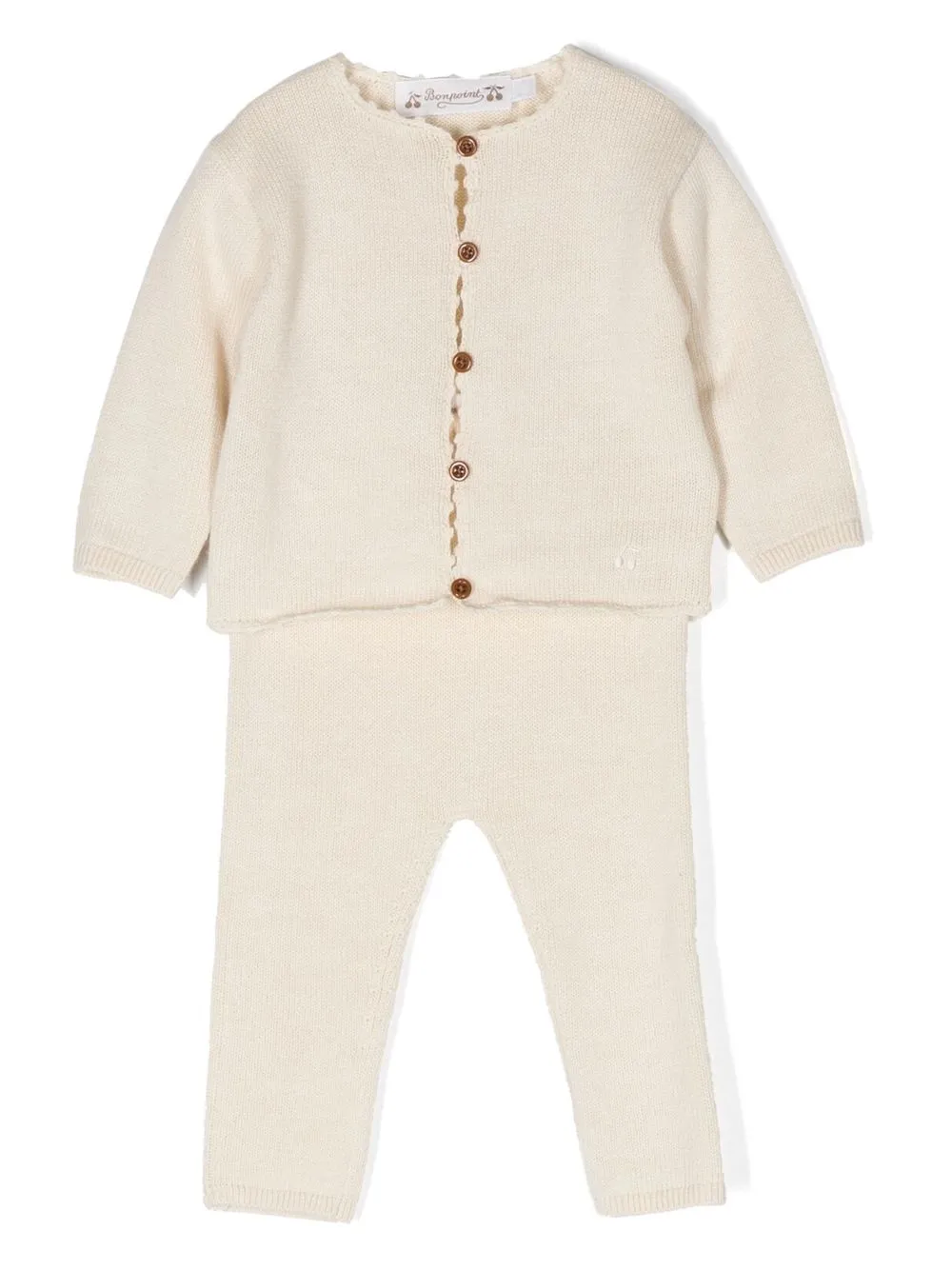 

Bonpoint wool-blend knitted set - White