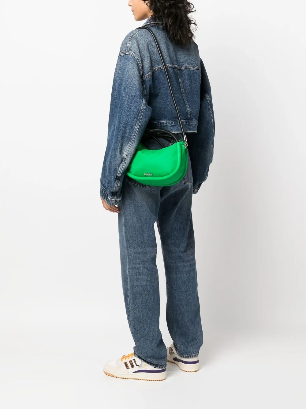 GANNI Shopper met geknoopt detail - Groen