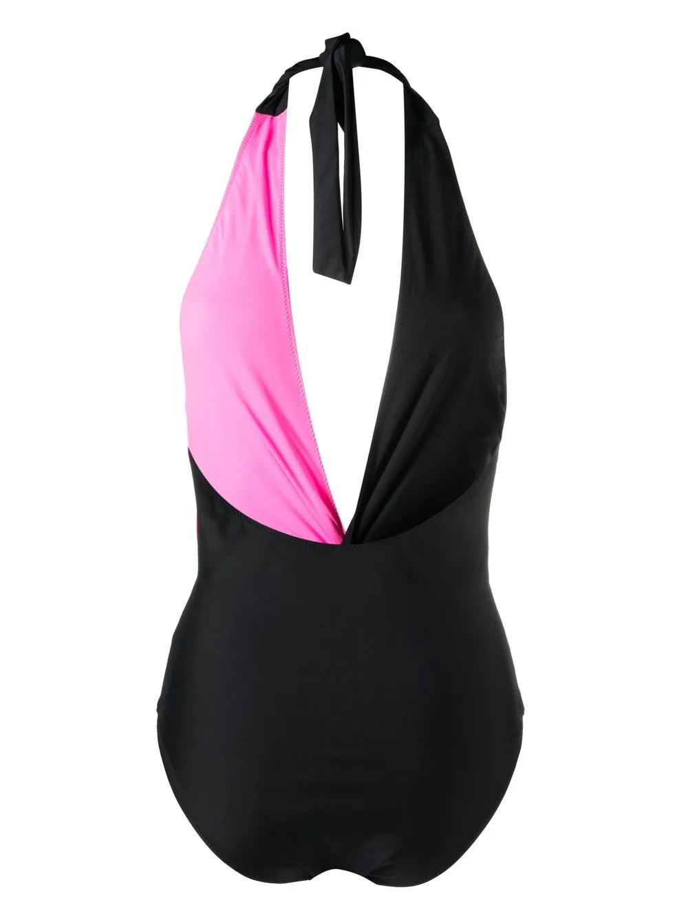 Image 2 of GANNI halterneck colour-block swimsuit