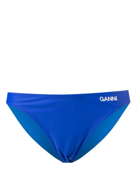 GANNI logo-print bikini bottoms Women