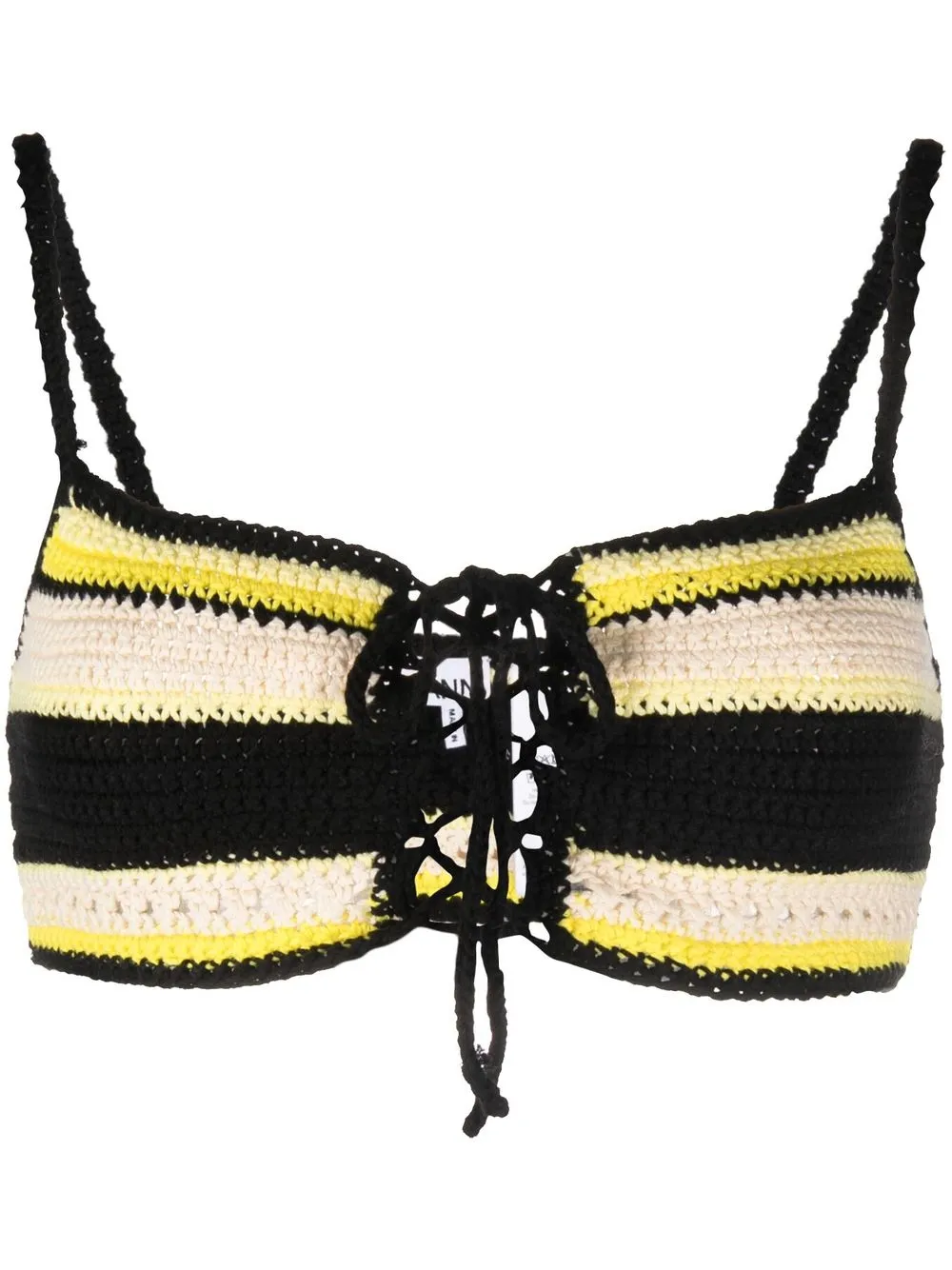 

GANNI striped crochet top - Black
