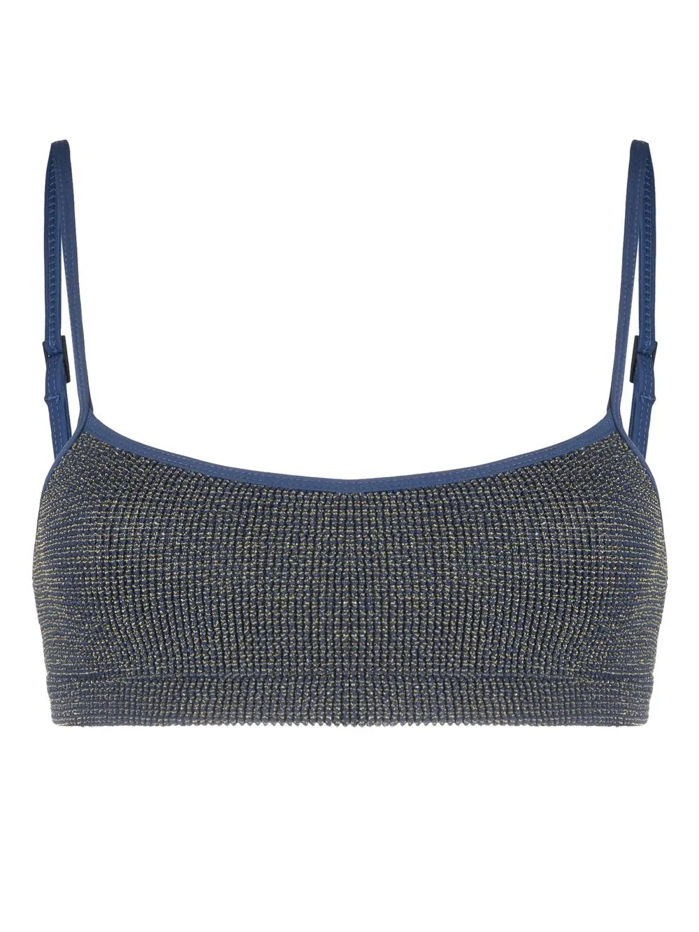 

Bond-eye Strap Saint Crop lurex top bikini - Blue