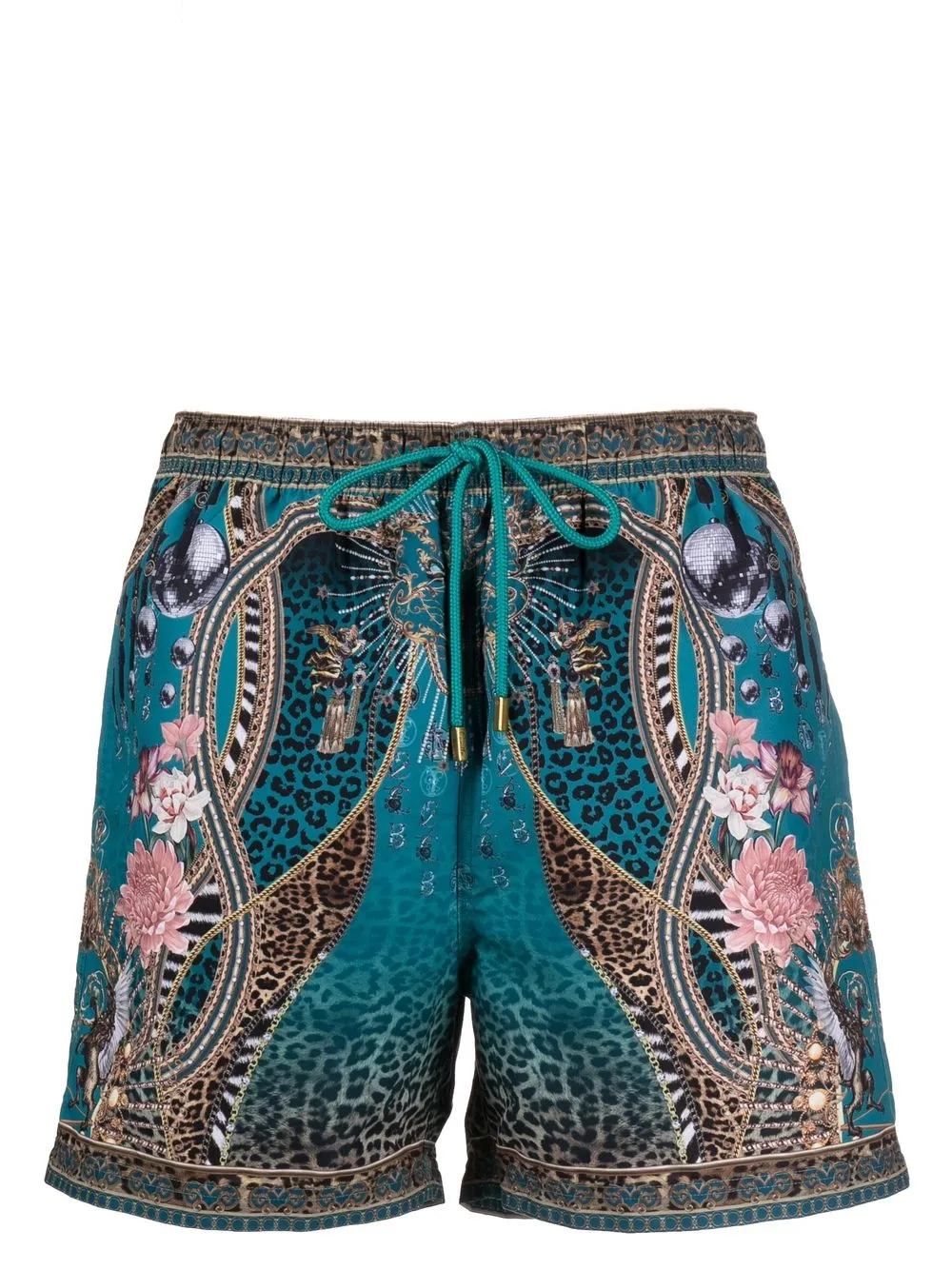 

Camilla abstract-print drawstring swim shorts - Green