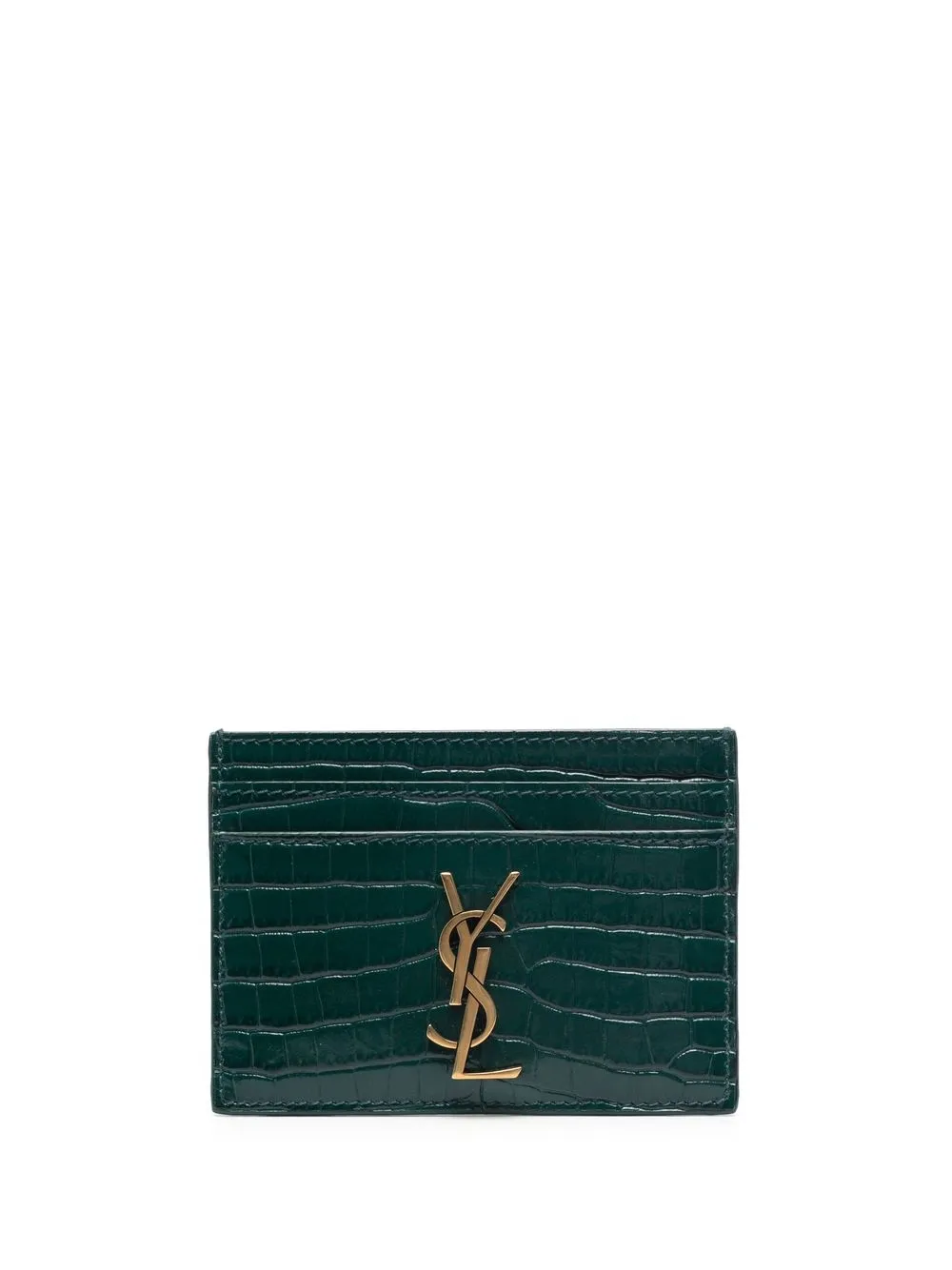 

Saint Laurent crocodile-embossed cardholder - Green