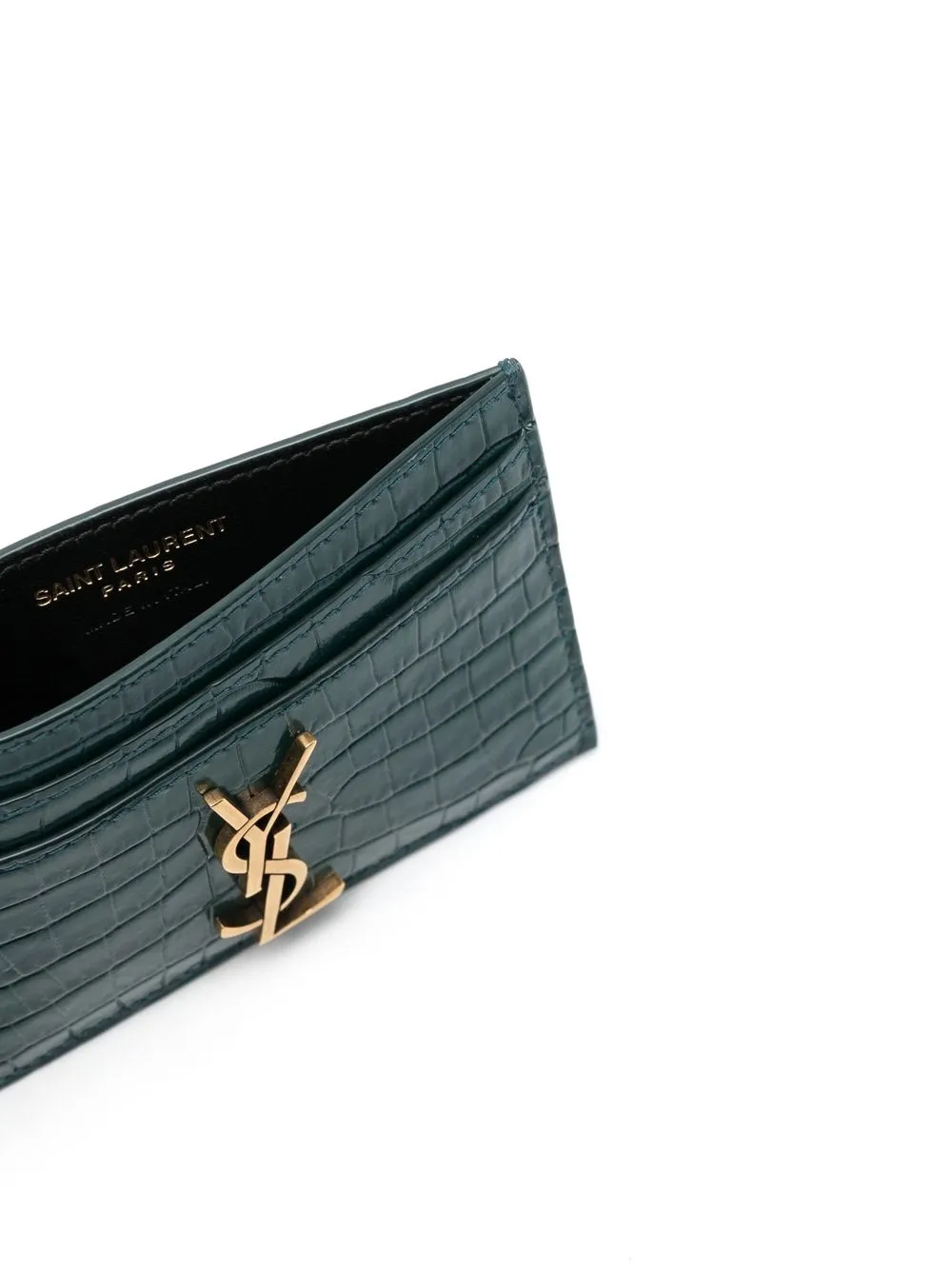Ysl card holder green on sale