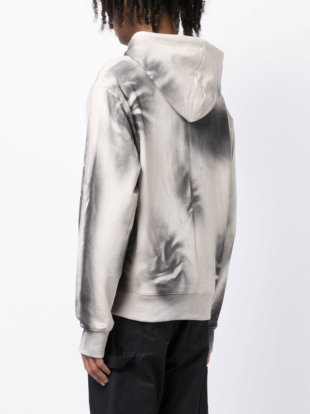 Shop Heliot Emil Abstract-print Cotton Hoodie In 褐色