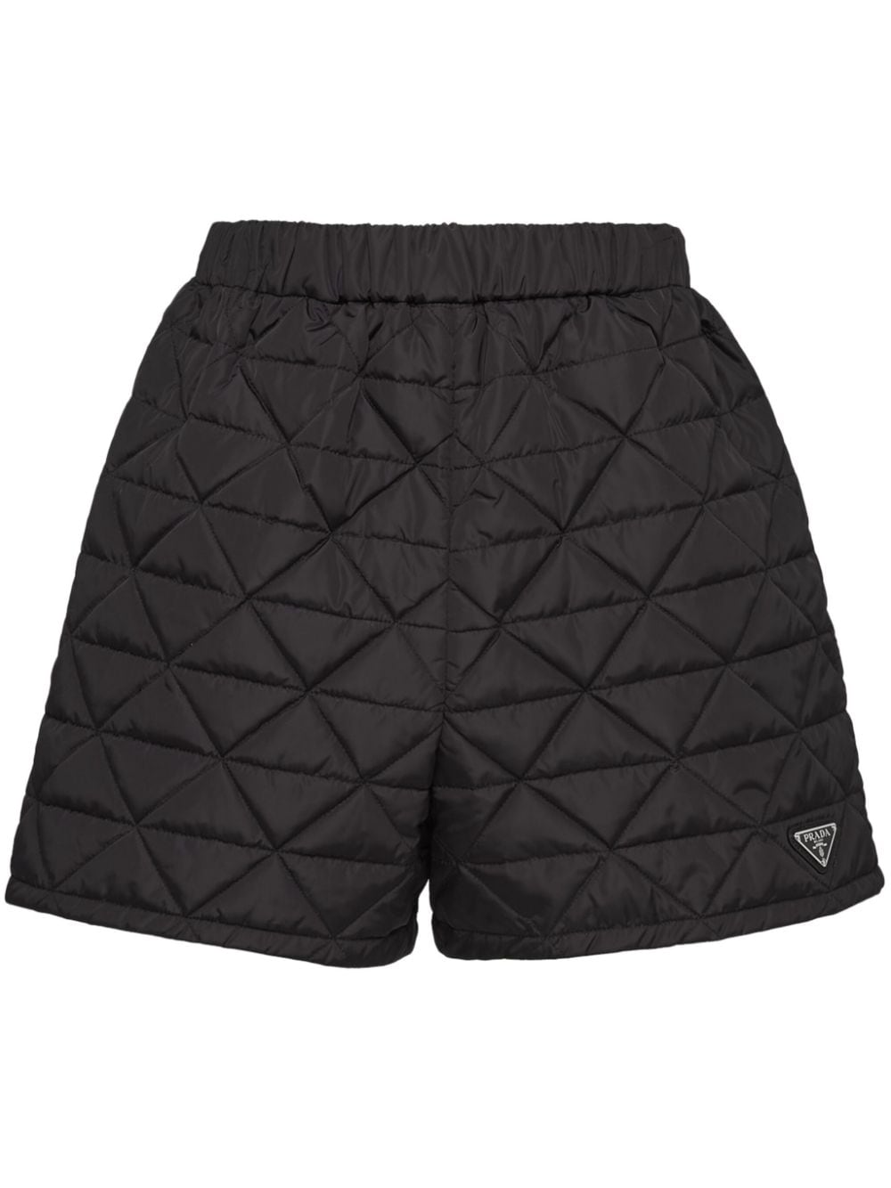 Shop Prada Re-nylon Quilted Shorts In Black