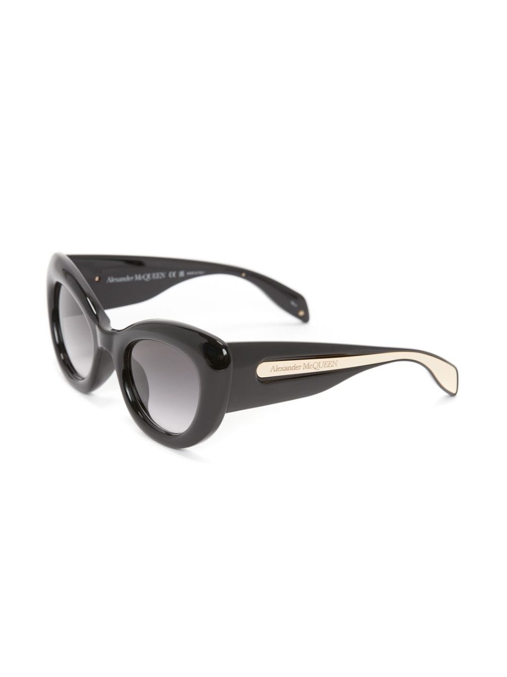 Shop Alexander Mcqueen Cat-eye Skull-charm Sunglasses In Black