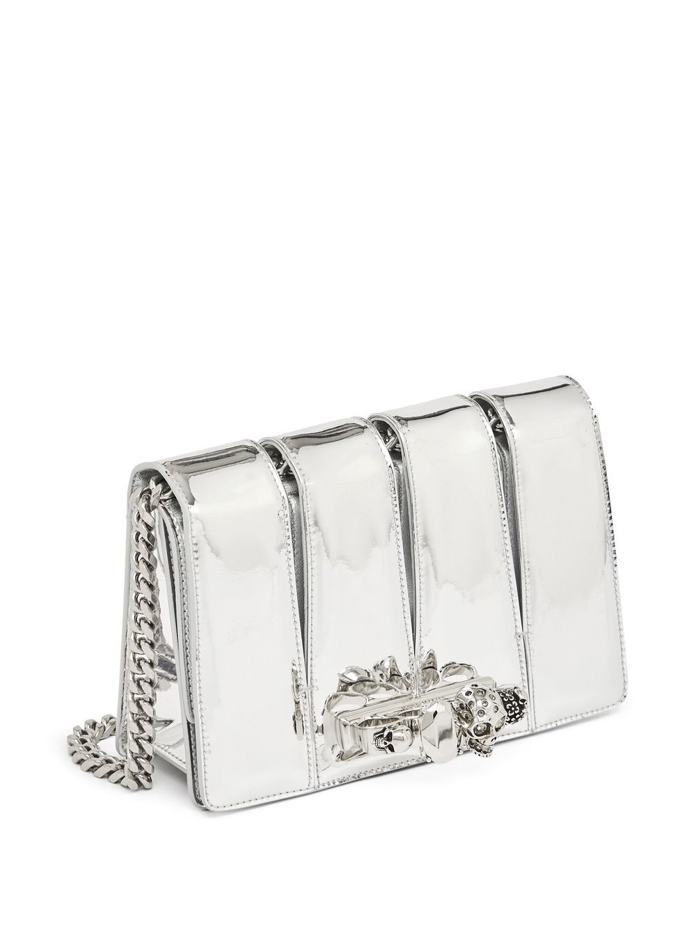 Shop Alexander Mcqueen The Slash Cross-body Bag In Silver